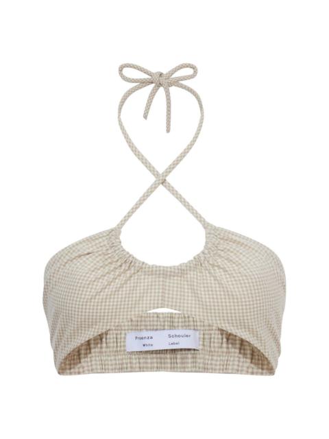 gingham-check halterneck bralette