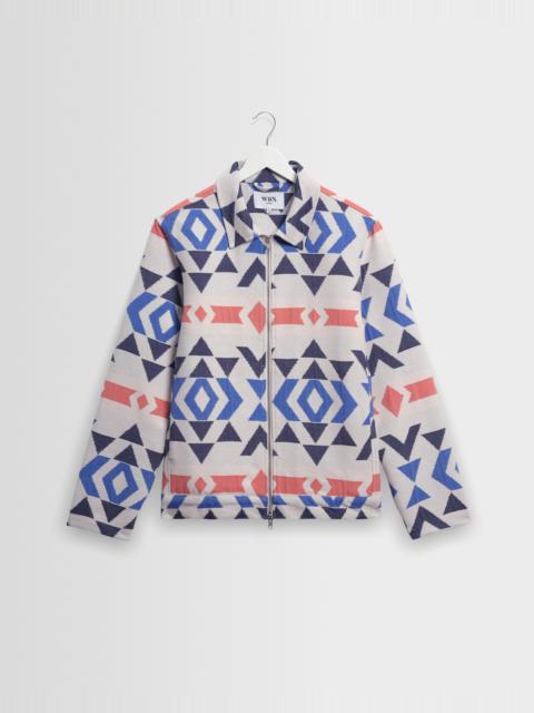 Park - Ecru And Multicolour Aztec Jacquard Jacket