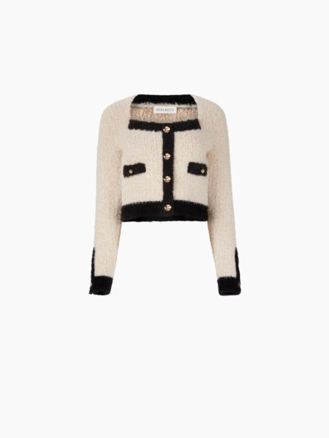 NINA RICCI SQUARE NECKLINE CARDIGAN IN TWEED