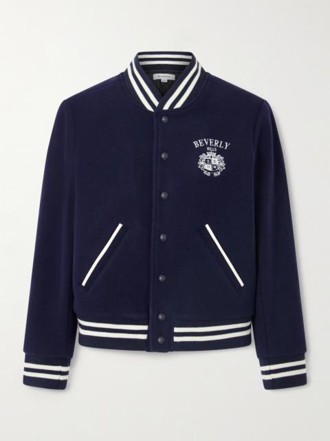Sporty & Rich Beverly Hills Crest Embroidered Wool Varsity Jacket