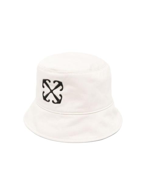Arrows-embroidered cotton bucket hat