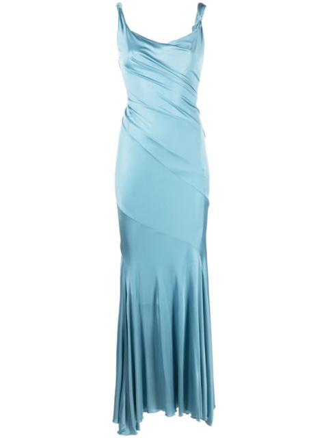 Blumarine knot-detail satin gown