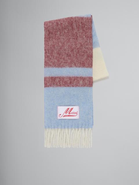 Marni BLUE STRIPED MOHAIR SCARF