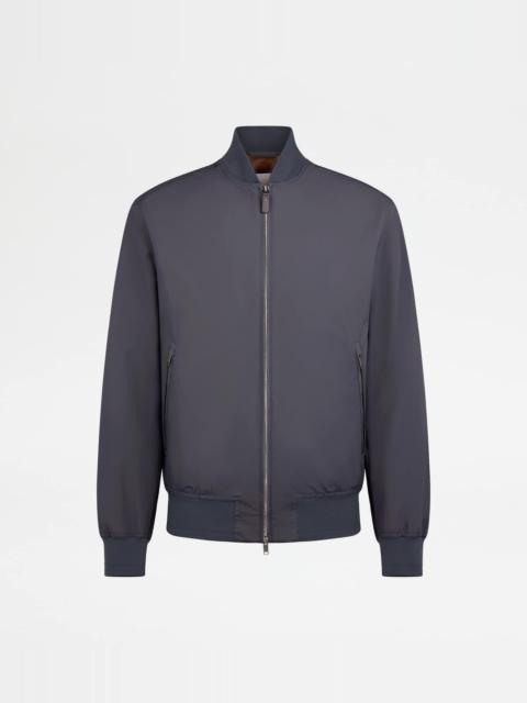 Tod's BRERA BOMBER JACKET IN TECHNICAL FABRIC - GREY