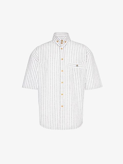 Krall logo-embroidered striped cotton shirt