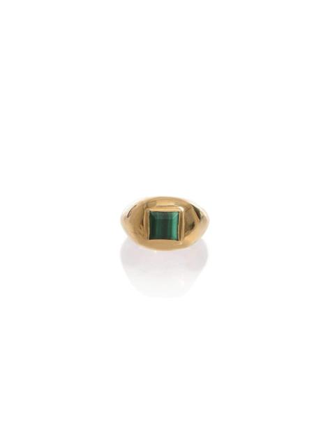 GABRIELA HEARST Medium Ring in 18K Gold & Malachite Stone