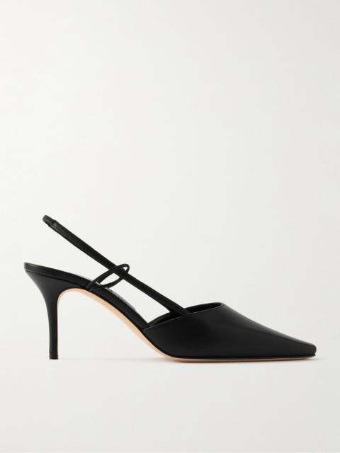 Manolo Blahnik Touki 70 Leather Slingback Pumps