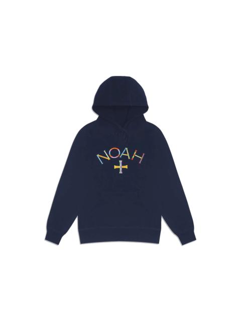 Noah Noah Embroidered Core Logo Summer Hoodie Navy