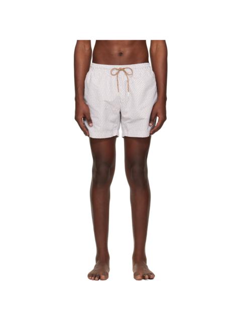 BOSS Off-White Micro-Print Swim Shorts