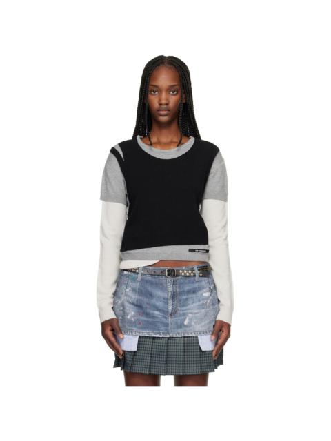 Andersson Bell Gray & Black Tres Over Layered Sweater