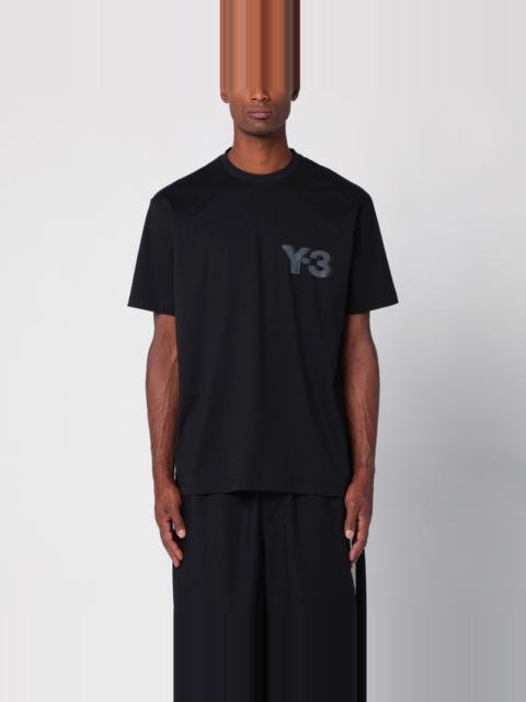 Black cotton T-shirt with logo