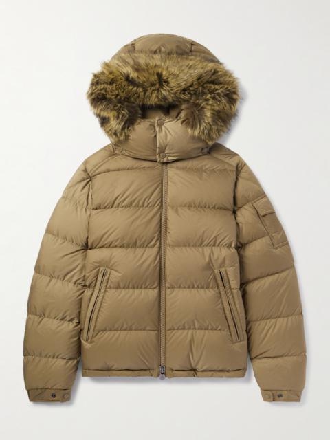 Moncler Mayaf Plush-Trimmed Quilted Shell Down Jacket
