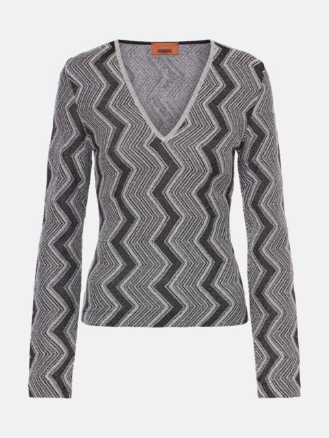 Missoni Zig Zag metallic knit sweater