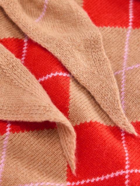BODEN Alpaca Knitted Neckerchief-Camel and Fiesta Argyle
