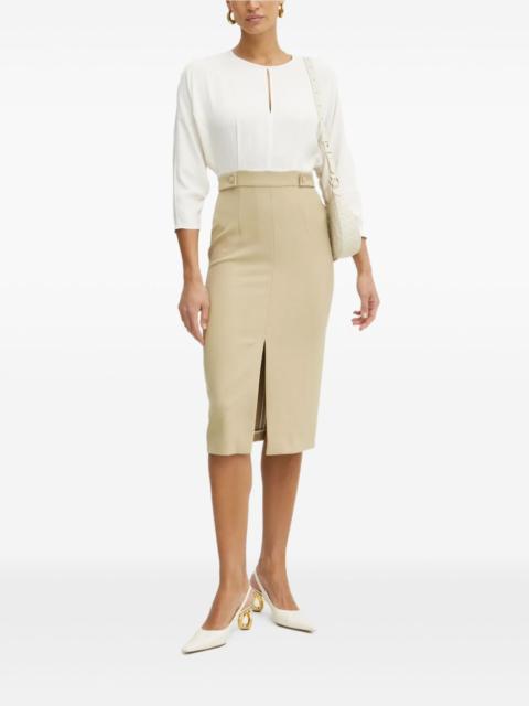BOSS keyhole-neckline midi dress