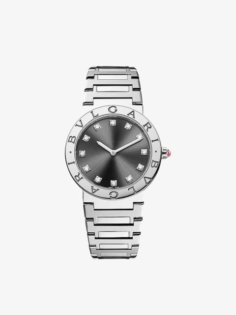 BVLGARI BVLGARI stainless steel and diamond watch
