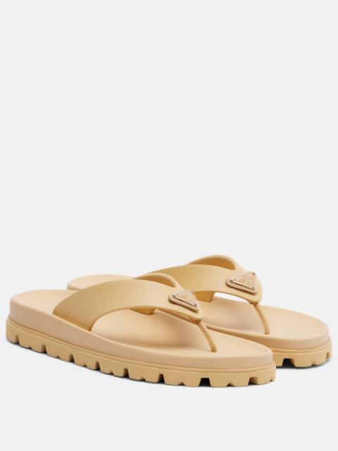 Prada Logo thong sandals