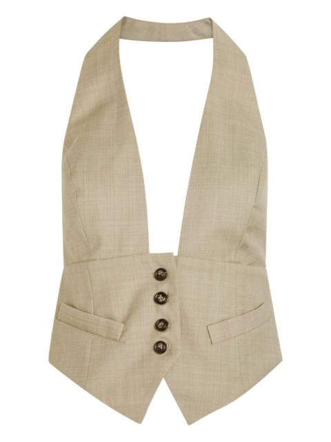 RONNY KOBO buttoned halter top