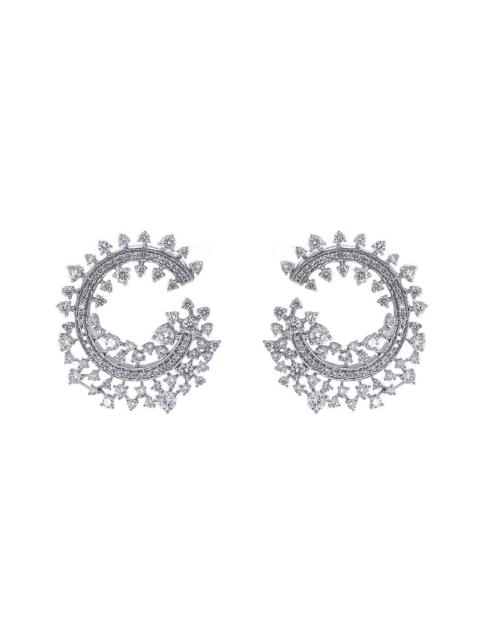 ANANYA Diamond Scatter Edge Hoop Earrings