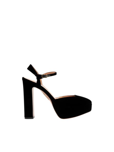 AQUAZZURA AMIRA 110 SUEDE PLATFORM PUMP