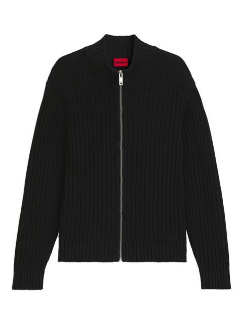 HUGO ribbed cotton cardigan