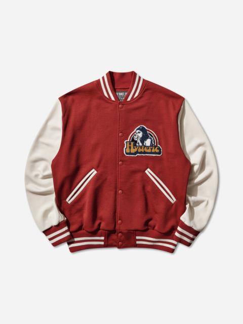 Hysteric Glamour Men's Smoking Girl Patch Stadium Jacket Red