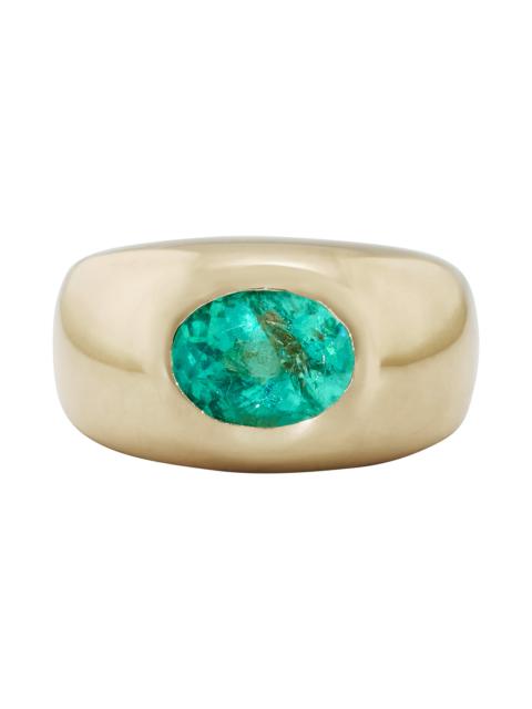 JACQUIE AICHE Emerald Oval Dome Ring