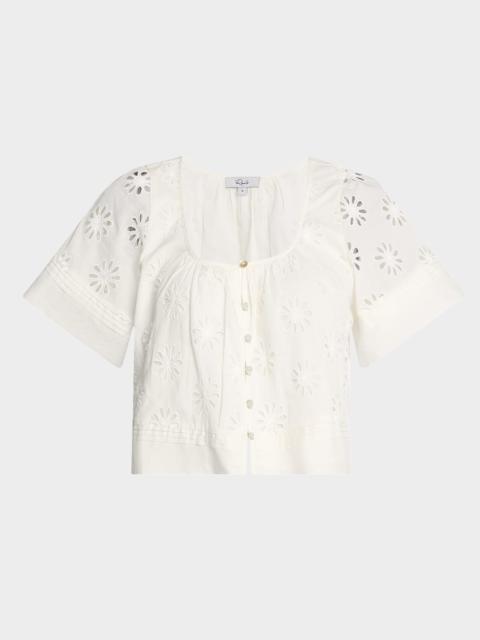 Rails Bambina Eyelet-Embroidered Cropped Blouse