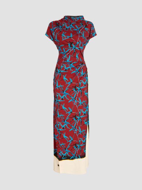 Proenza Schouler Women's Anais Printed Stretch Cady Layered Maxi Dress - Madder Multi