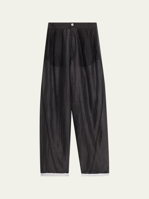 DARKPARK Phebe Double Sided Wide-Leg Pants with Chain