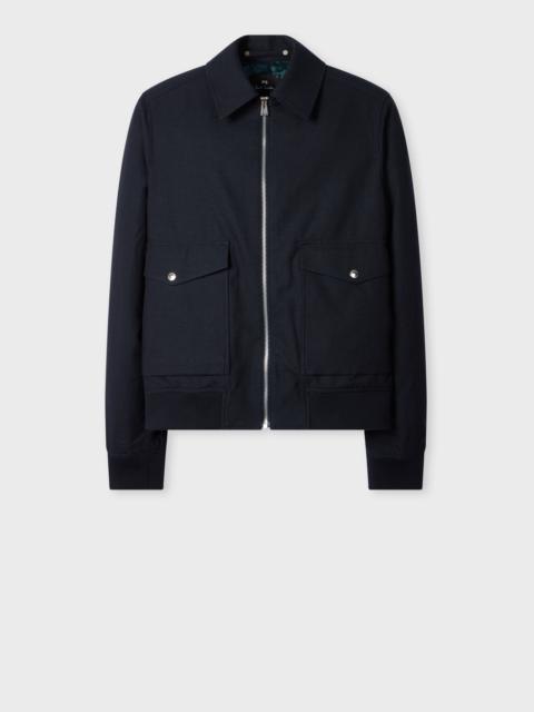 Paul Smith Navy Cotton and Wool-Blend Textured Jacket