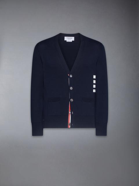 Thom Browne Cotton 4-Bar Relaxed Fit V Neck Cardigan