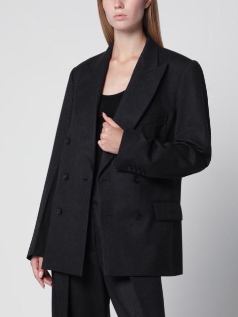 Victoria Beckham Dark Grey Double-Breasted Wool Jacket