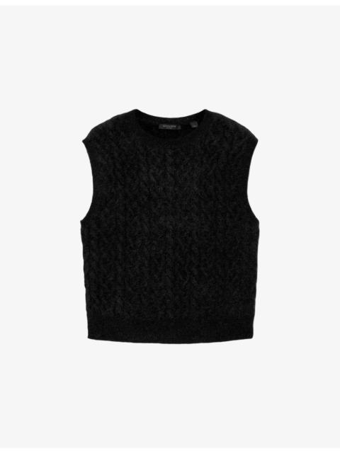ALLSAINTS Sirius Cable-Knit Stretch Alpaca-Blend Tank