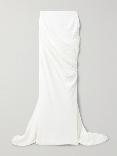 Stella McCartney Train Ruched Crepe Maxi Skirt