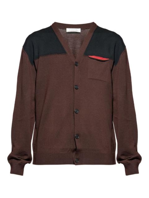 Lanvin colourblock chest-pocket cardigan