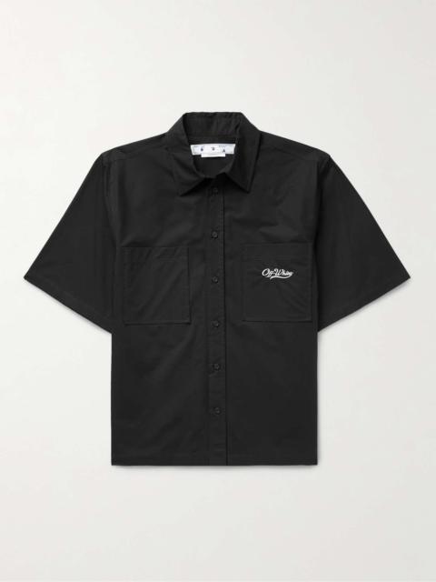 Wave Off Logo-Embroidered Cotton Shirt