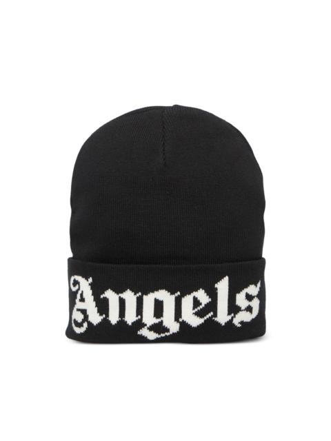 Palm Angels logo-intarsia beanie hat