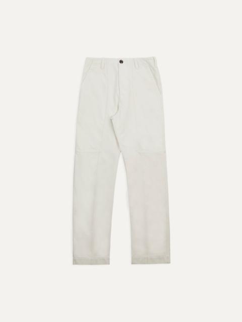 Drake's Ecru Cotton Canvas Panel Trousers