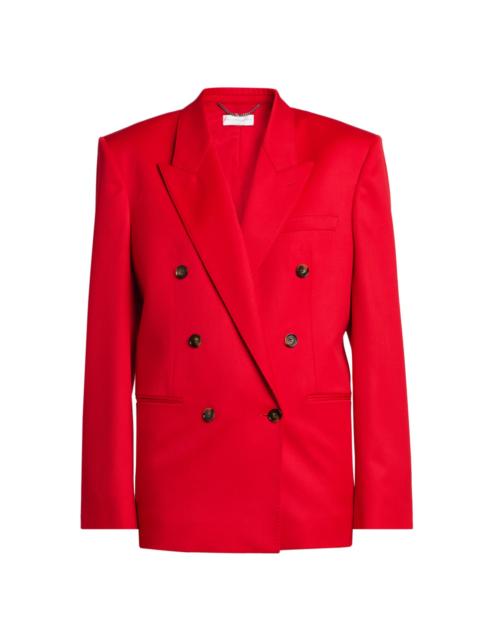 Stella McCartney Women's Shiny Tailoring Double-Breasted Blazer - Lipstick Red