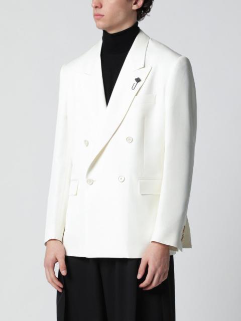 LARDINI White viscose double-breasted suit