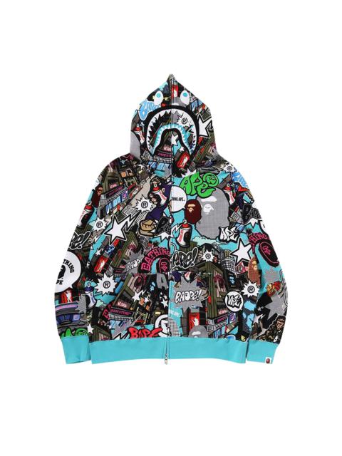 BAPE Comic Art Shark Zip Hoodie 'Multicolor'