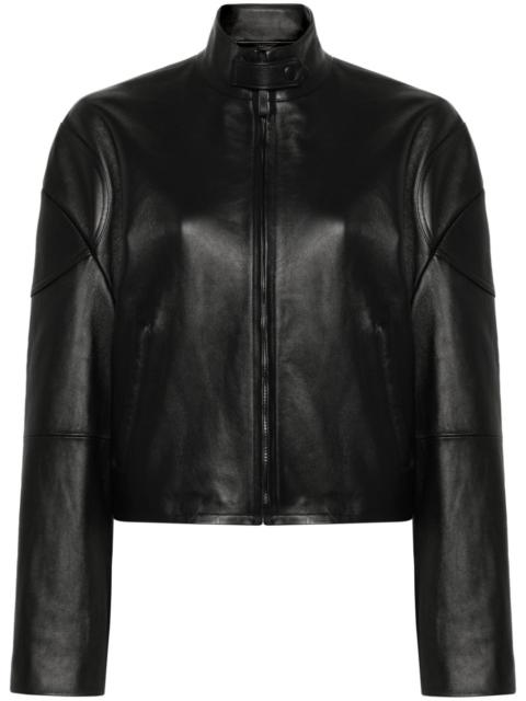 Acne Studios logo-embossed leather jacket