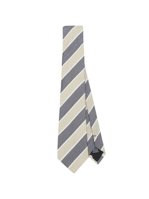 striped fine-ribbed tie