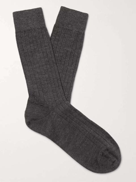 Sunspel Ribbed Merino Wool Socks