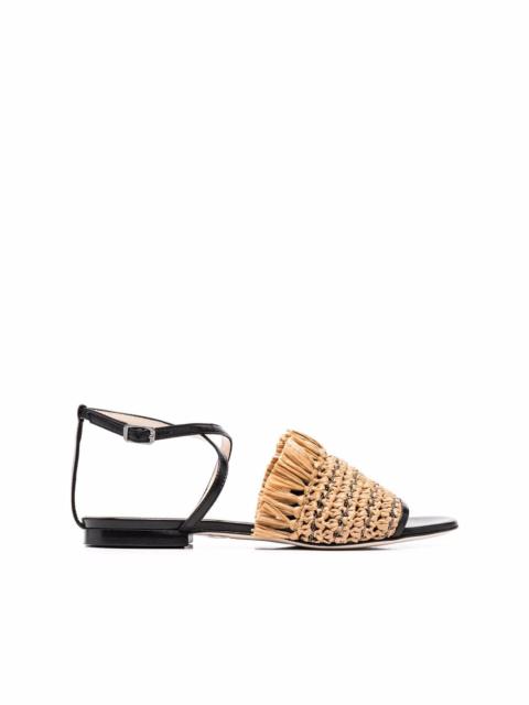 FABIANA FILIPPI raffia-strap leather sandals