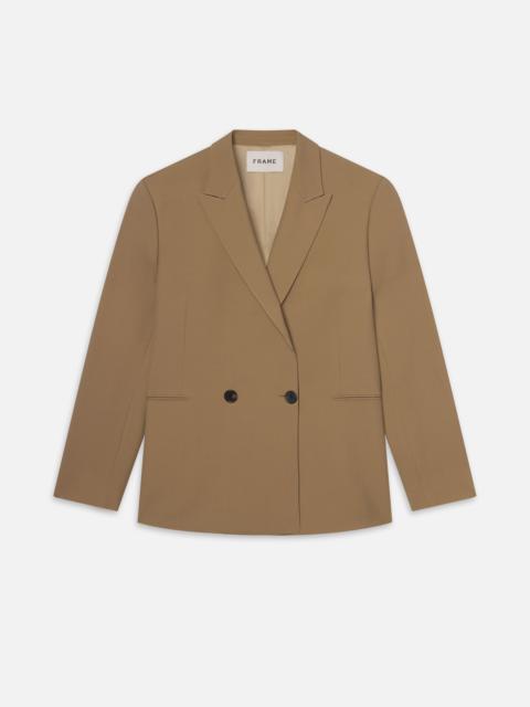 FRAME Double Breasted Blazer in Dark Tan