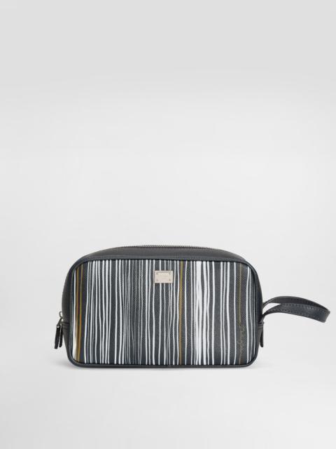 Dolce & Gabbana Stripe-print toiletry bag in calfskin
