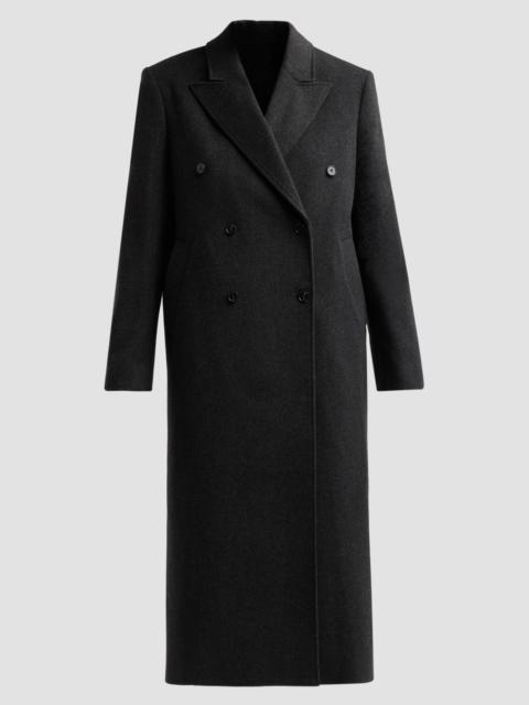 Loulou de Saison Women's Rosco Wool Double-Breasted Coat - Anthracite Melange