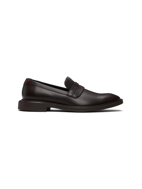 HUGO Brown Penny Trim Loafers